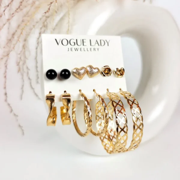 Golden pioneer studs and hoops
