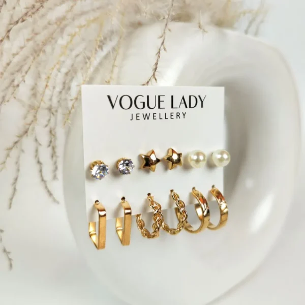 Golden outlaw studs and hoops