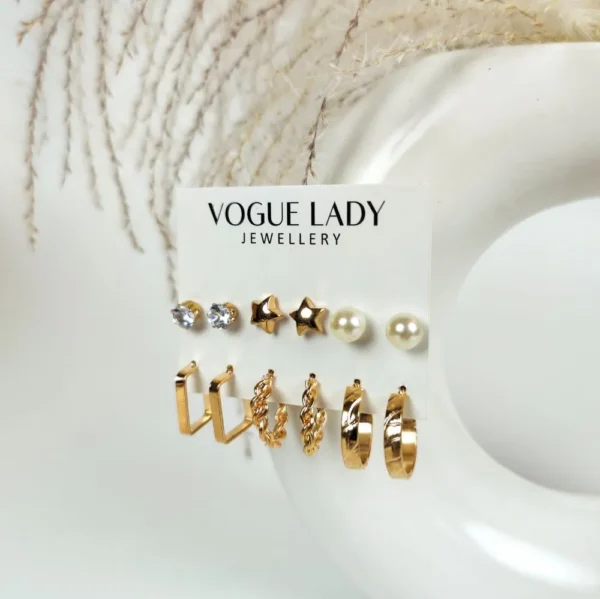 Golden outlaw studs and hoops