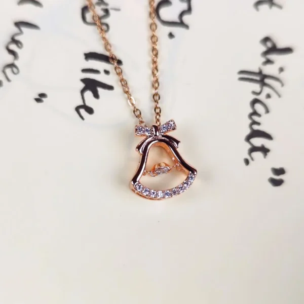 Belle bow rose gold neck chain
