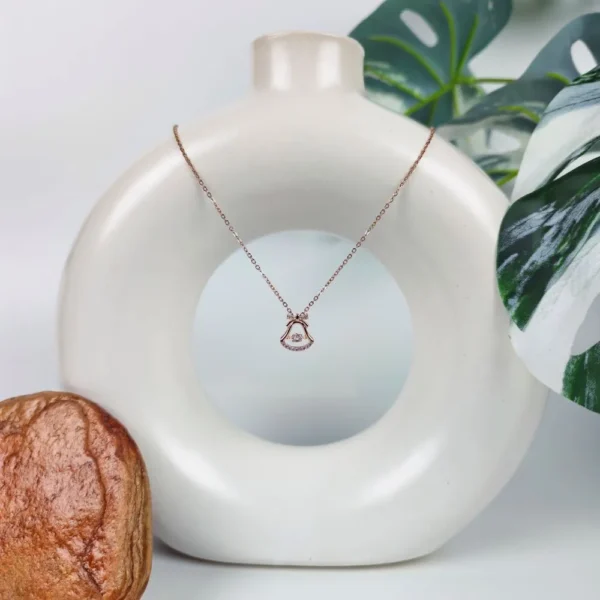 Belle bow rose gold neck chain