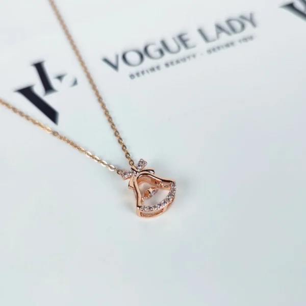 Belle bow rose gold neck chain