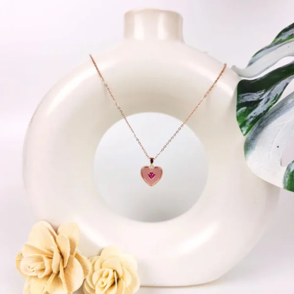 Velvet heart anti-tarnish neck piece