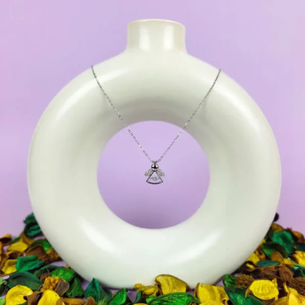 Celestial angel silver plated necklace