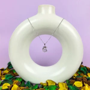 Dolphin wave silver plated necklace