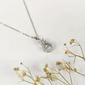 Diamond dust silver plated necklace