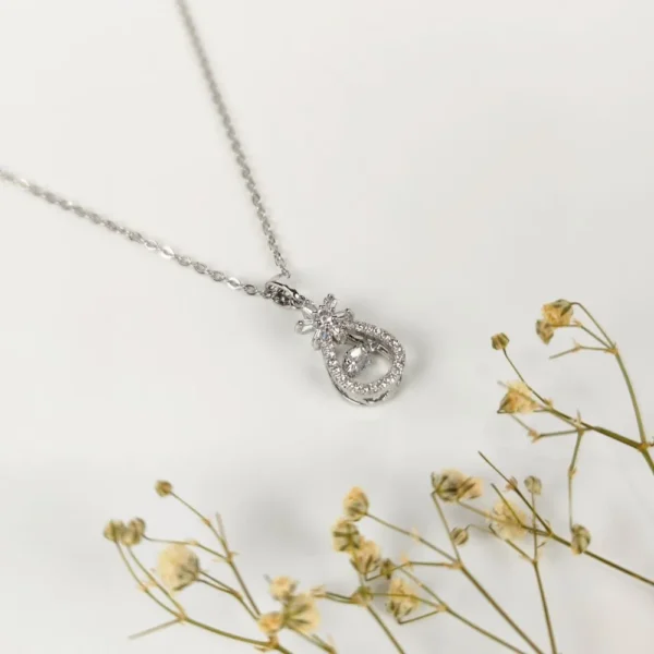 Diamond dust silver plated necklace