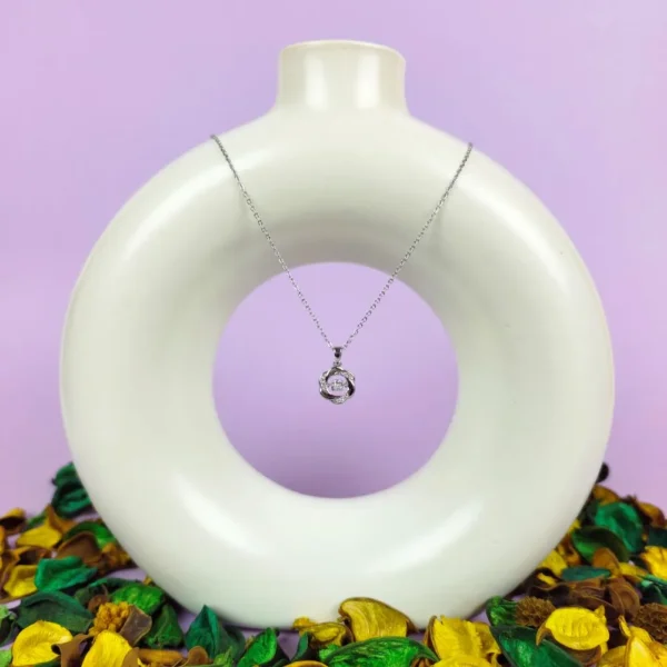 Gleam ring silver plated necklace