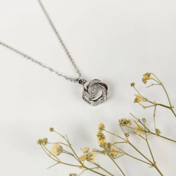 Gleam ring silver plated necklace