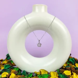 Lotus glow silver plated necklace