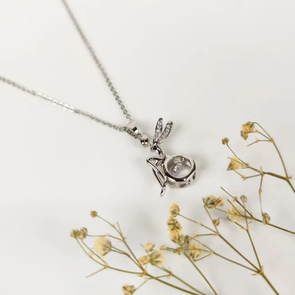 Guardian angel silver plated necklace