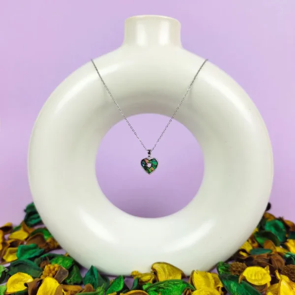 Marine heart silver plated necklace