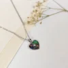 Marine heart silver plated necklace
