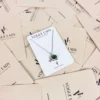 Green elephant silver plated necklace