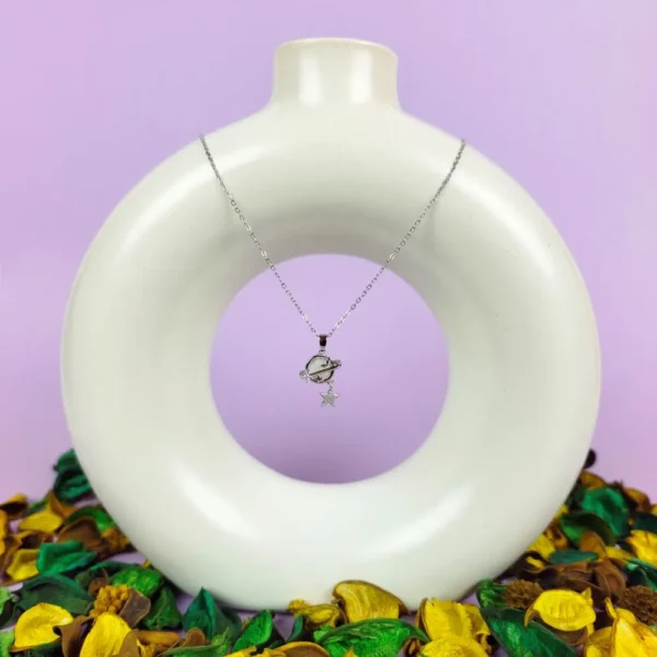 Galaxy glint silver plated necklace