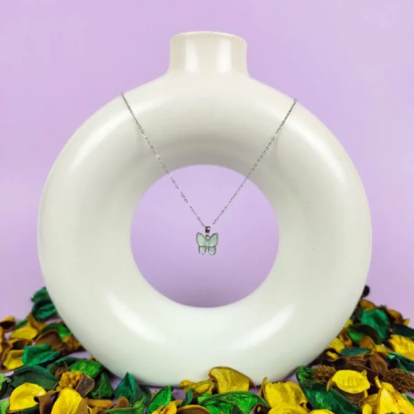 Butterfly kisses silver plated necklace