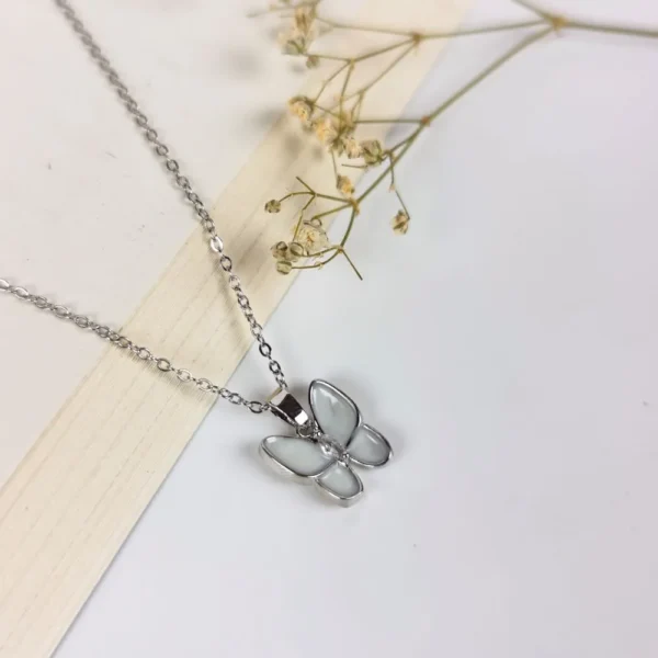 Butterfly kisses silver plated necklace