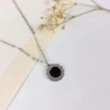 Black beauty silver plated necklace