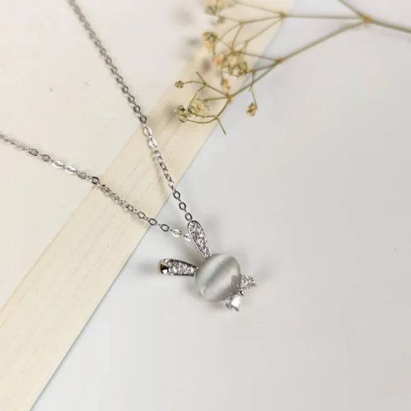 Lucky rabbit silver plated necklace