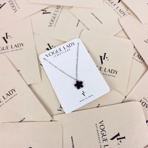Inky iris silver plated necklace