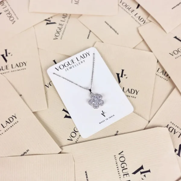 Blossom gem silver plated necklace