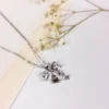 Fairy bow silver plated necklace