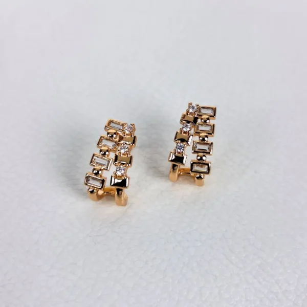 Glistening half cuff studs earrings