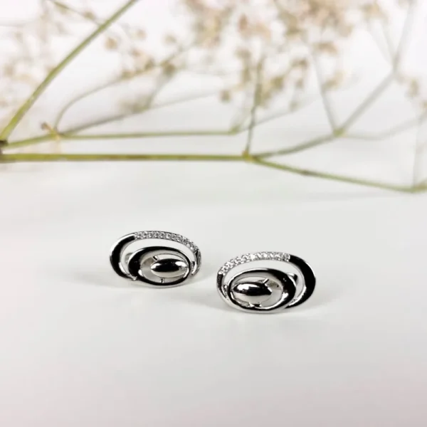 Spiral shimmer studs earrings