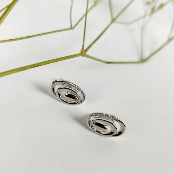 Spiral shimmer studs earrings