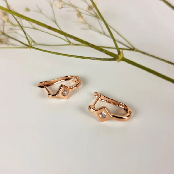 Square sparkle studs earrings