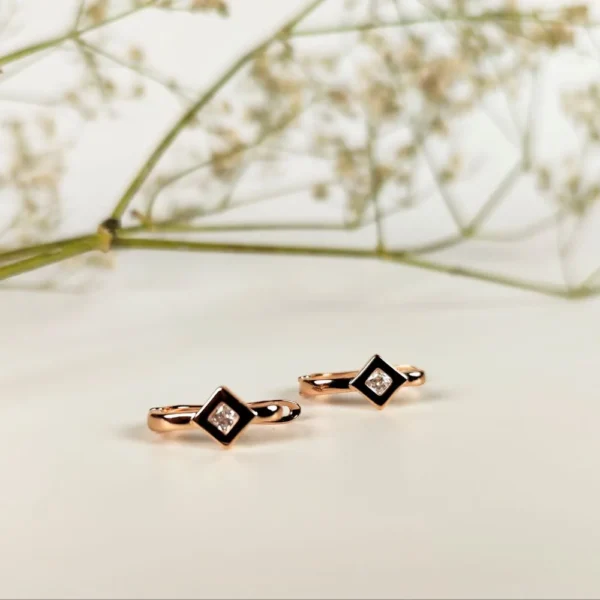 Square sparkle studs earrings
