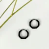 Dark hexagon hoops earrings