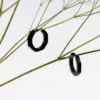 Dark hexagon hoops earrings