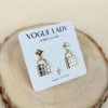 Lock and luxe studs earrings