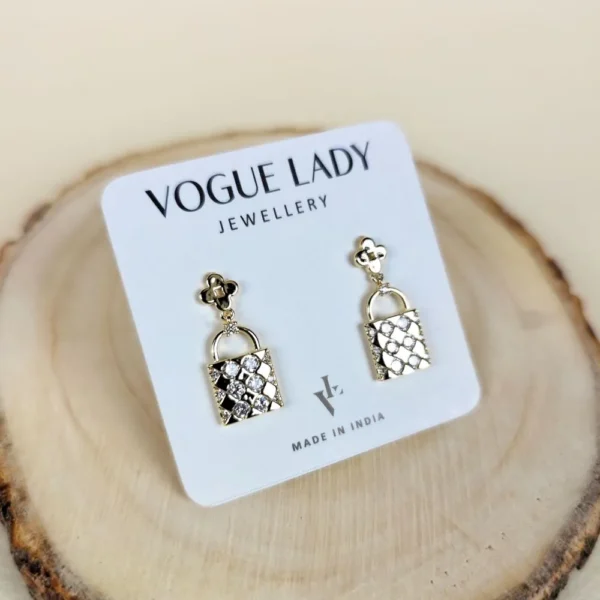 Lock and luxe studs earrings