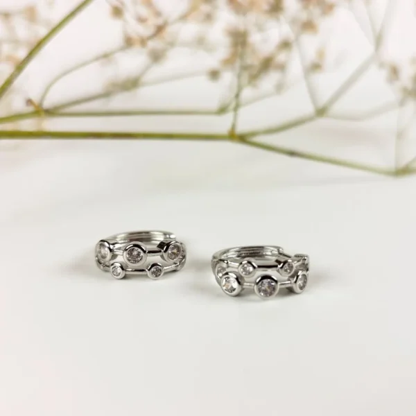 Brilliant gem hoops earrings