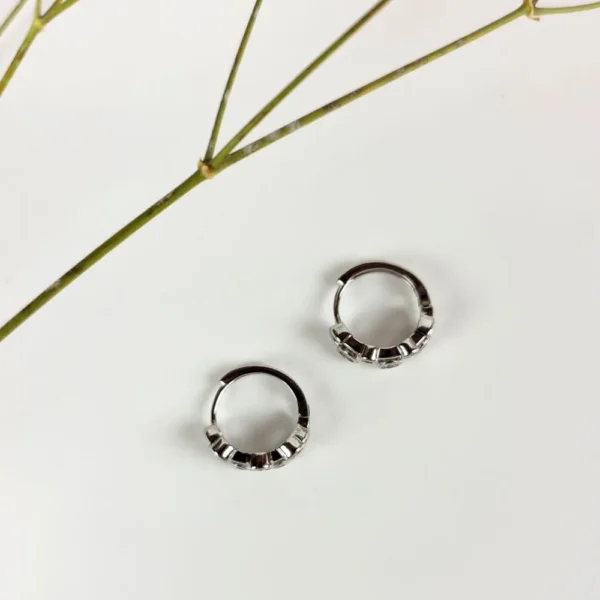 Brilliant gem hoops earrings