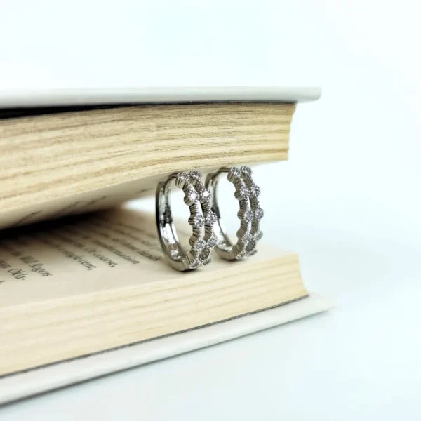 Gemstone glow hoops earrings