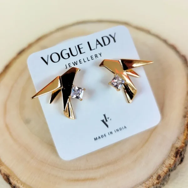 Birds of paradise studs earrings