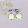 Cloud white moonstone earrings