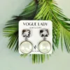 Cloud white moonstone earrings