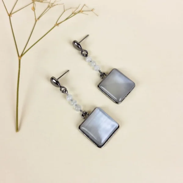 Ivory gleam moonstone earrings
