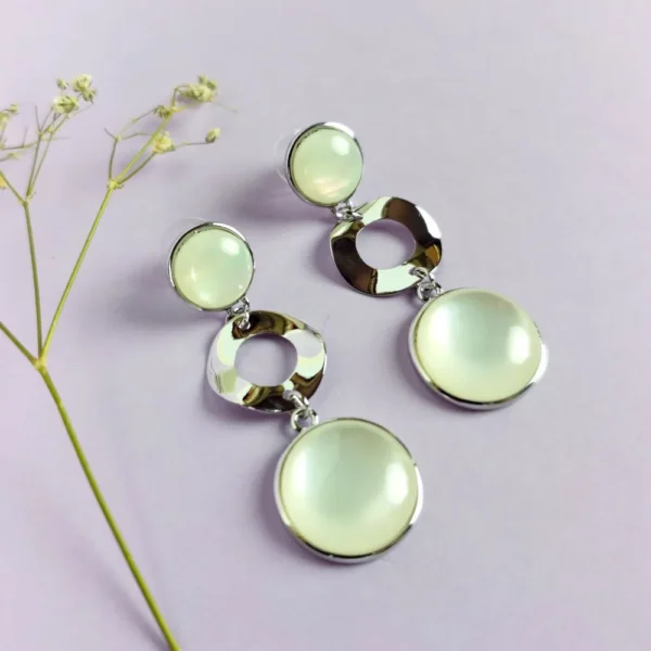 Metallic vibes moonstone earrings