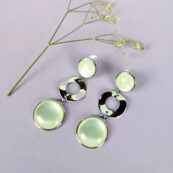 Metallic vibes moonstone earrings