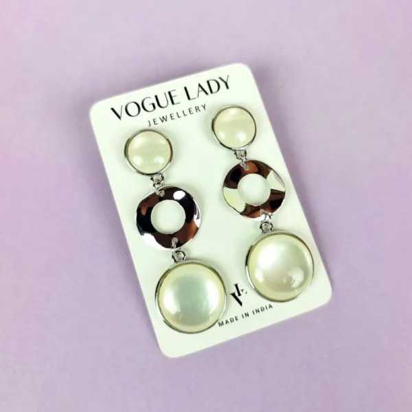 Metallic vibes moonstone earrings