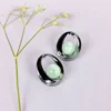 Eclipse orb moonstone studs earrings