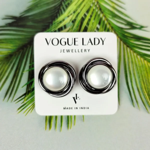 Dynamic duo moonstone studs earrings