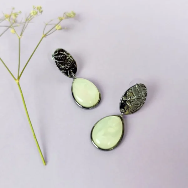 Frosty glow moonstone earrings