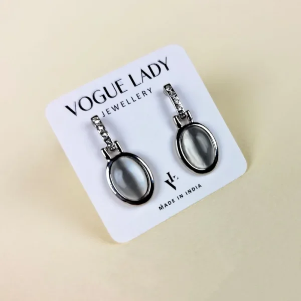 Dark frost moonstone earrings