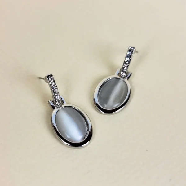 Dark frost moonstone earrings
